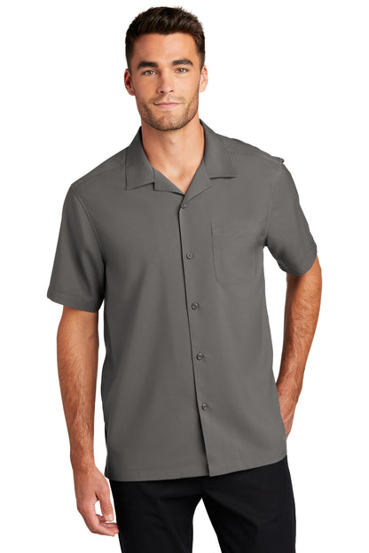 Front View of Graphite Port Authority Short Sleeve Performance Staff Shirt W400