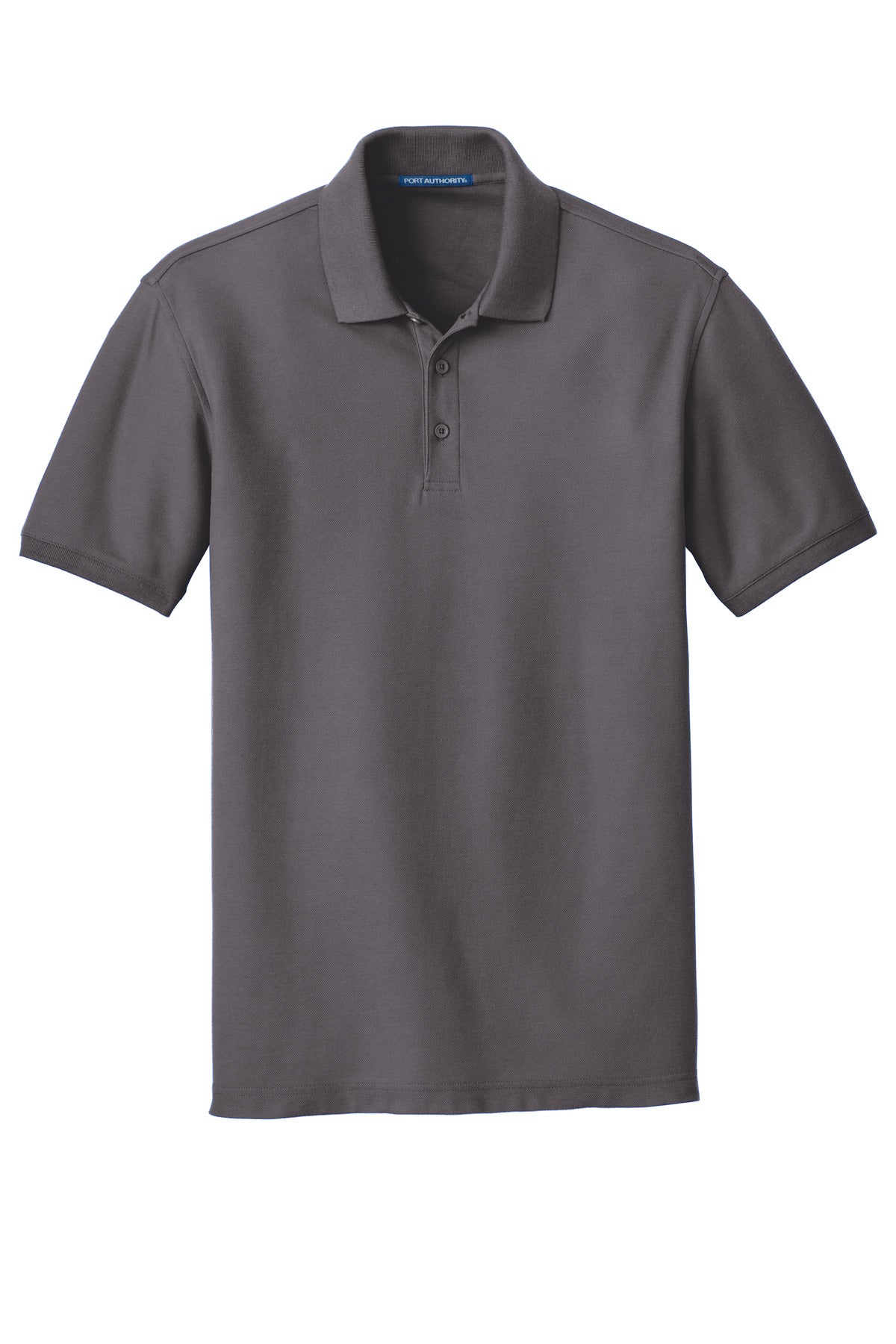Front View of Graphite Port Authority Tall Core Classic Pique Polo. TLK100