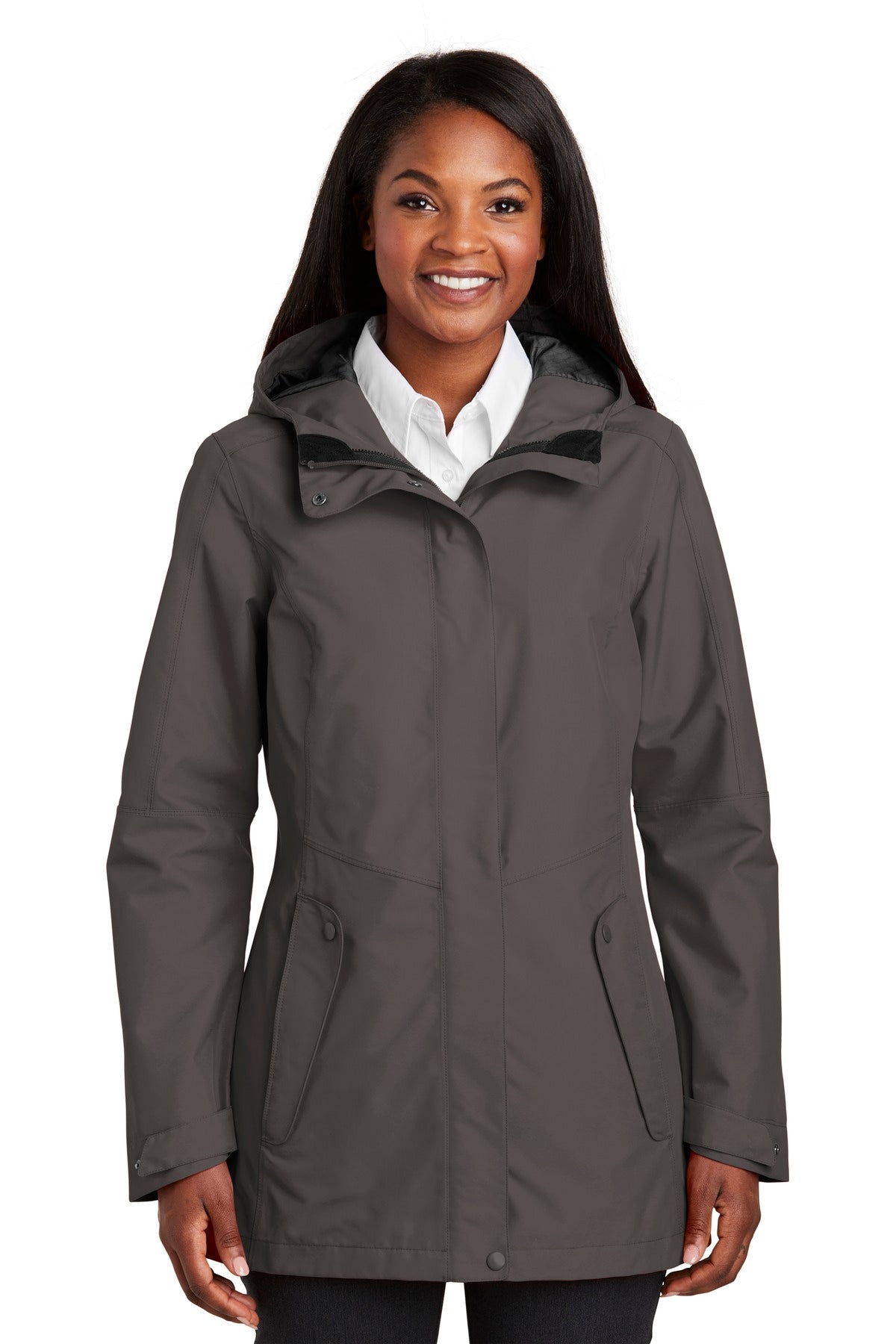 Front View of Graphite Port Authority Women's Collective Outer Shell Jacket. L900
