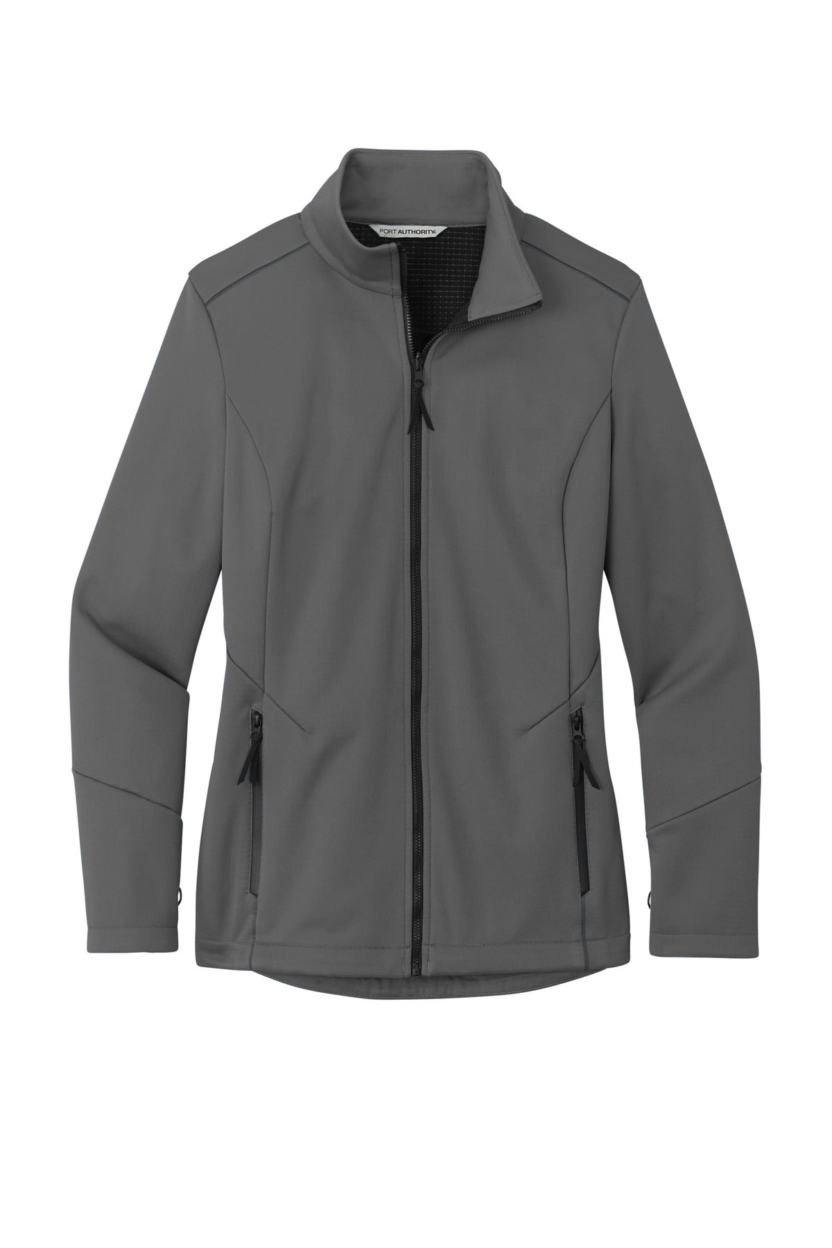 Front View of Graphite Port Authority Women's Collective Tech Soft Shell Jacket L921