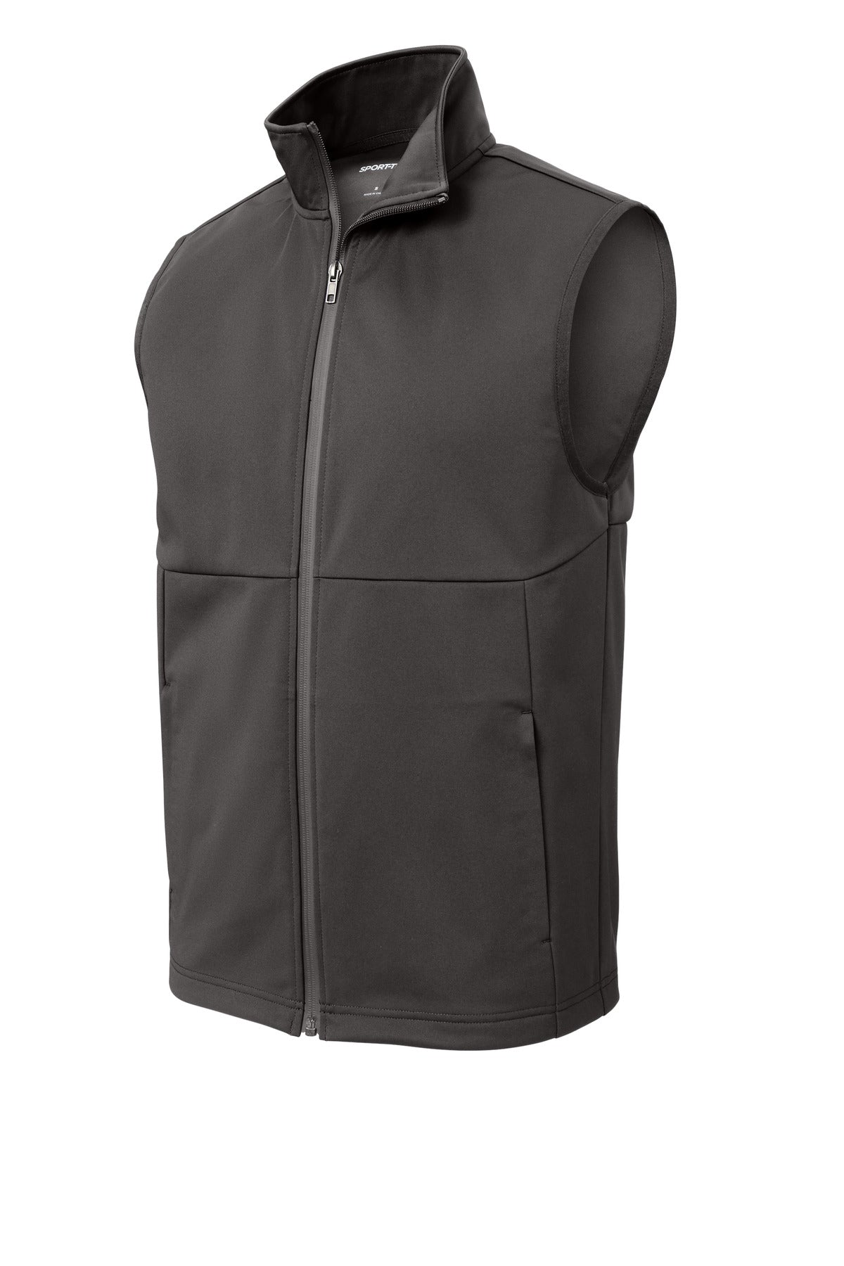 Front View of Graphite Sport-Tek Soft Shell Vest ST981