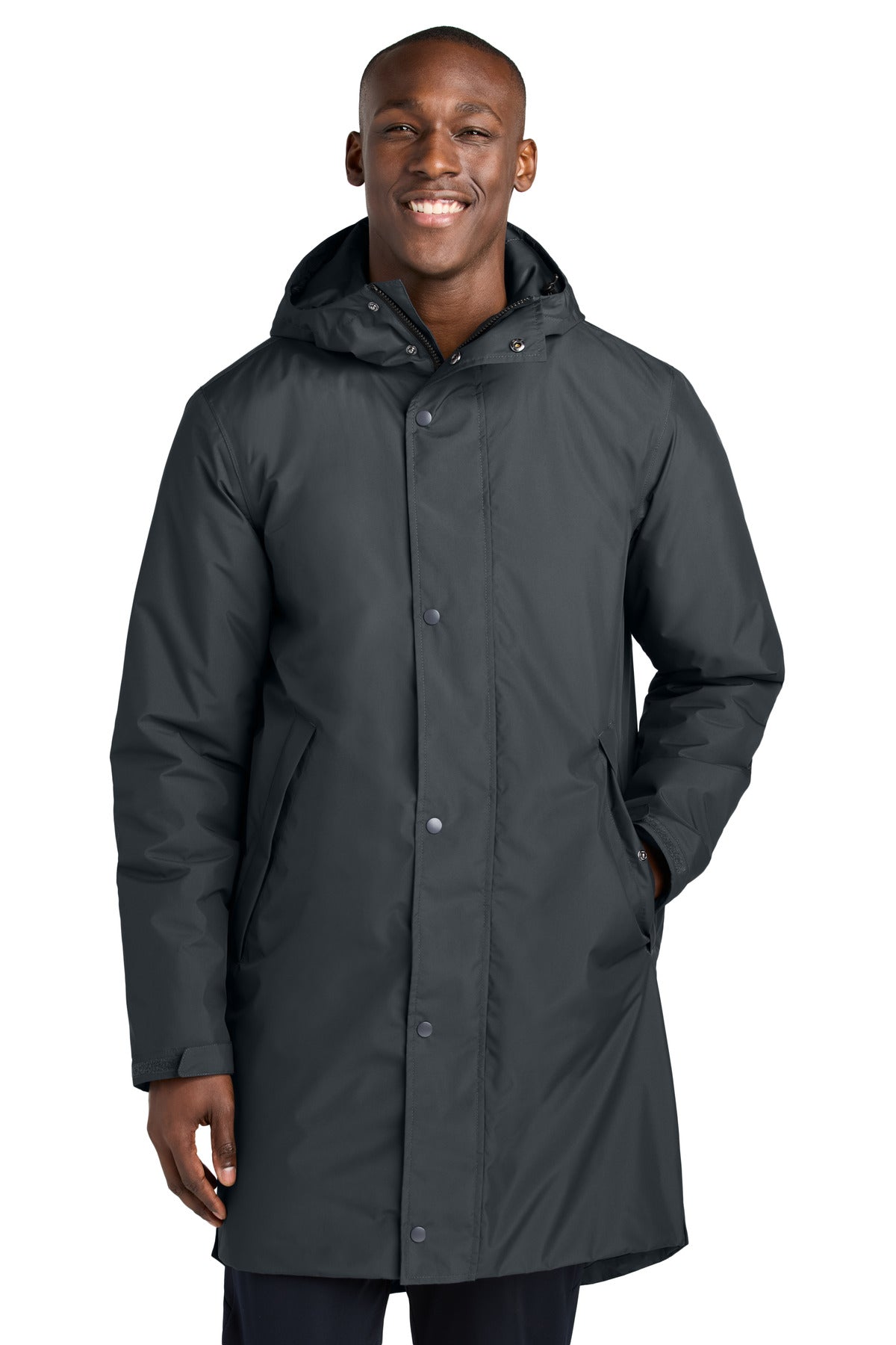 Front View of Graphite Sport-Tek Waterproof Insulated Sideline Parka JST55