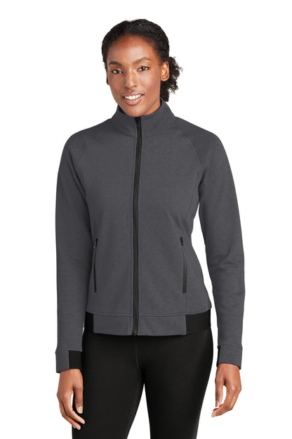 Front View of Graphite Sport-Tek Women's PosiCharge Strive Full-Zip LST570