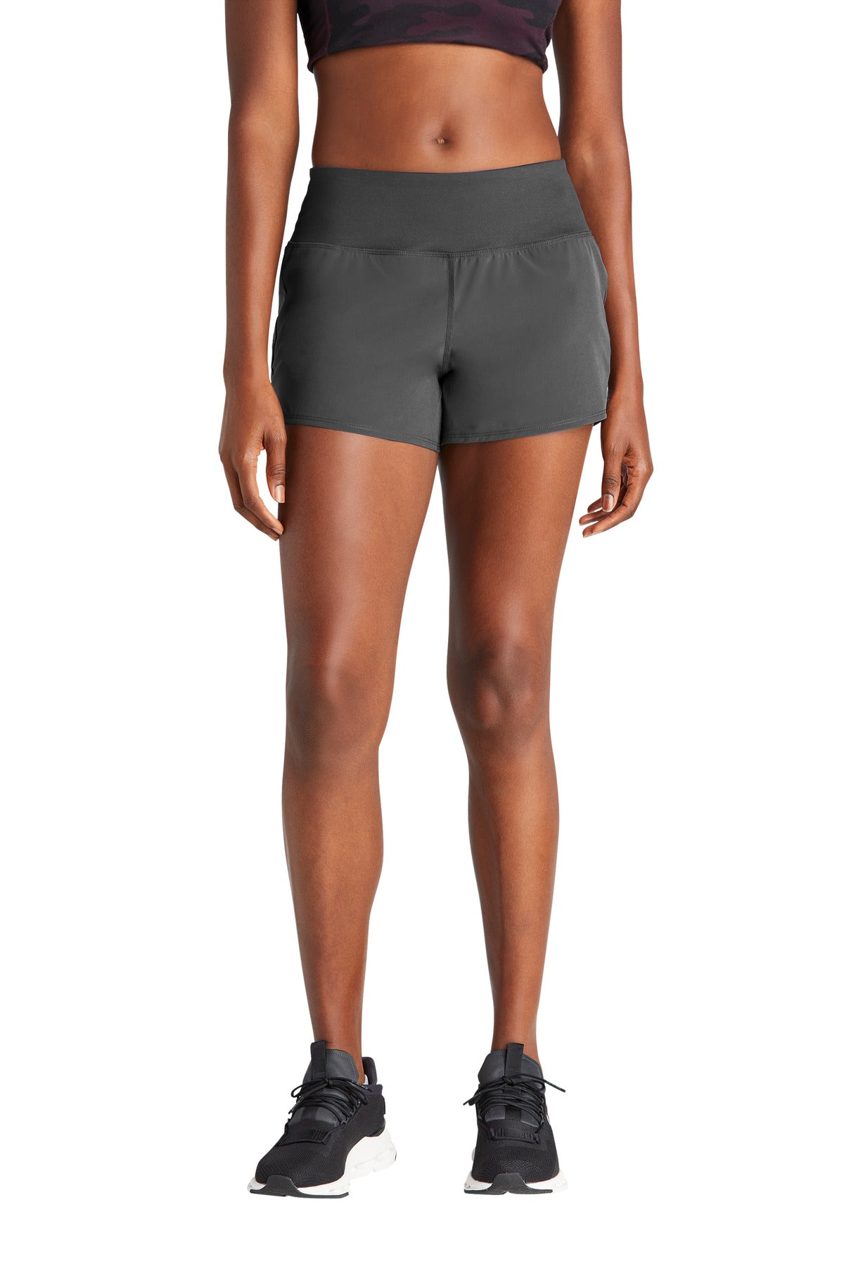 Front View of Graphite Sport-Tek Women's Repeat Short LST485