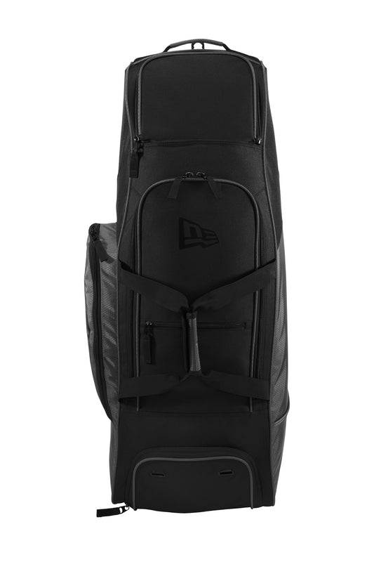 Front View of Graphite/Black New Era Shutout Wheeled Bat Bag NEB701
