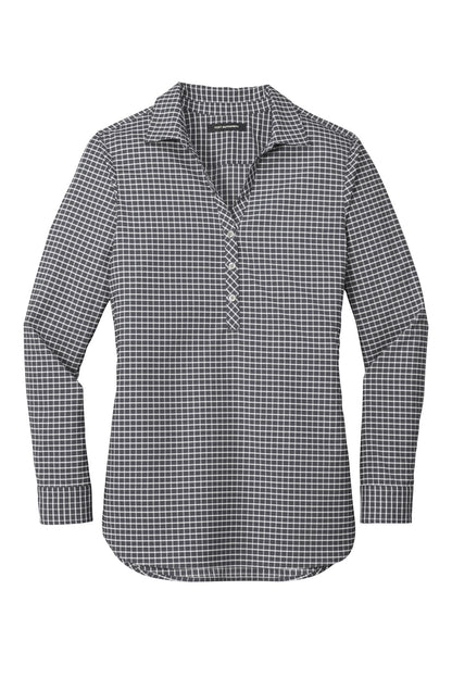 Front View of Graphite/White Port Authority Ladies City Stretch Tunic LW680