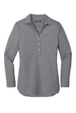 Front View of Graphite/White Port Authority Ladies City Stretch Tunic LW680