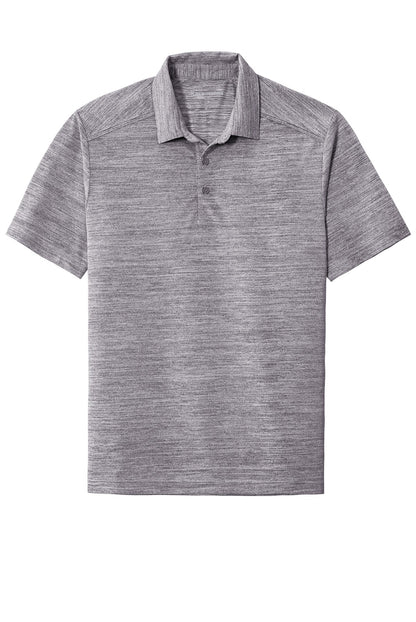 Front View of Graphite/White Port Authority Stretch Heather Polo K583