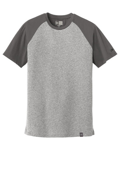 Front View of Graph/Lt Gr Tw New Era Heritage Blend Varsity Tee. NEA107