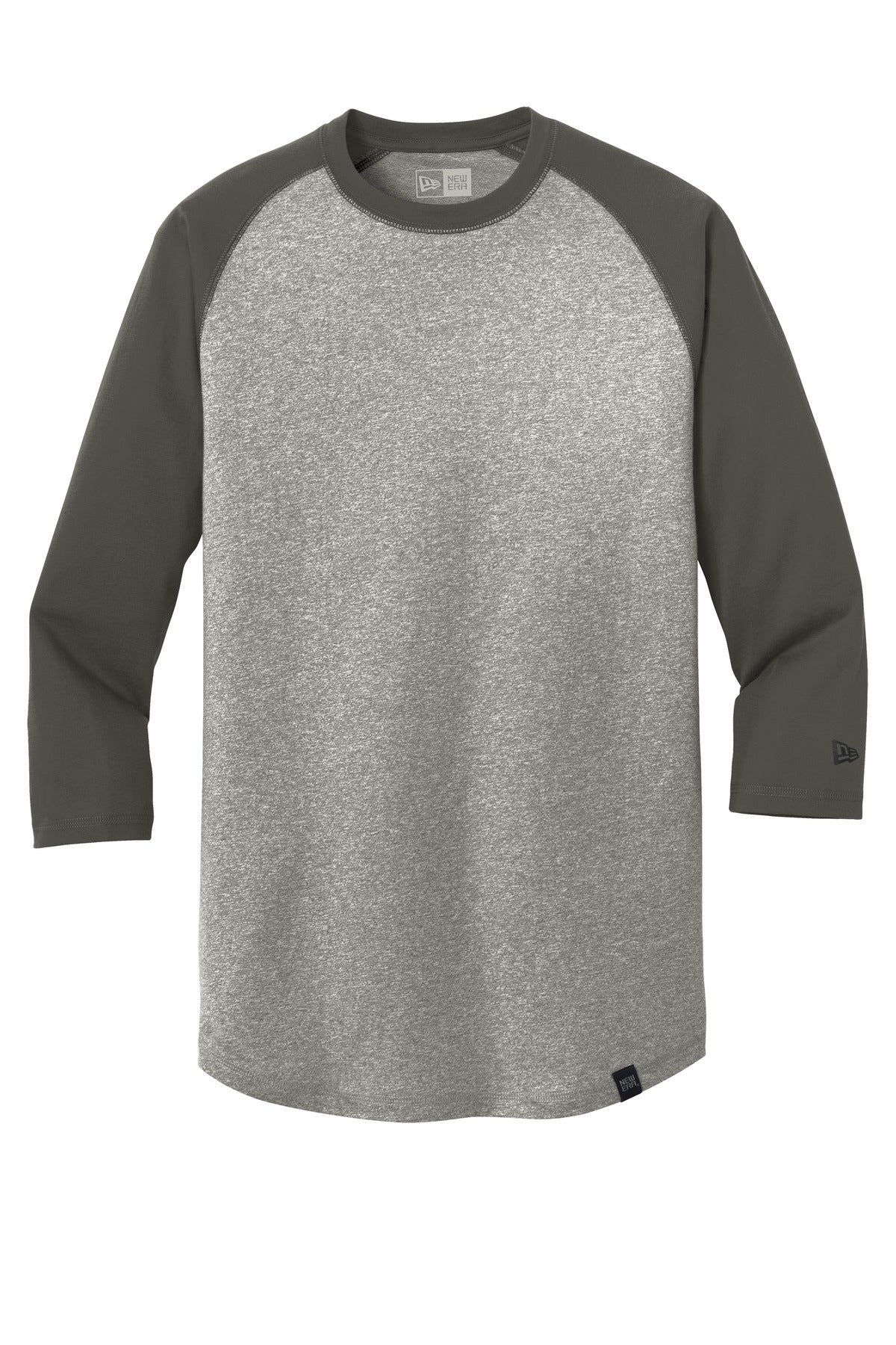 Front View of Graph/Lt GrphT New Era Heritage Blend 3/4-Sleeve Baseball Raglan Tee. NEA104