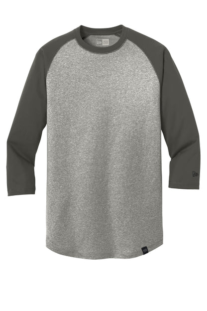 Front View of Graph/Lt GrphT New Era Heritage Blend 3/4-Sleeve Baseball Raglan Tee. NEA104