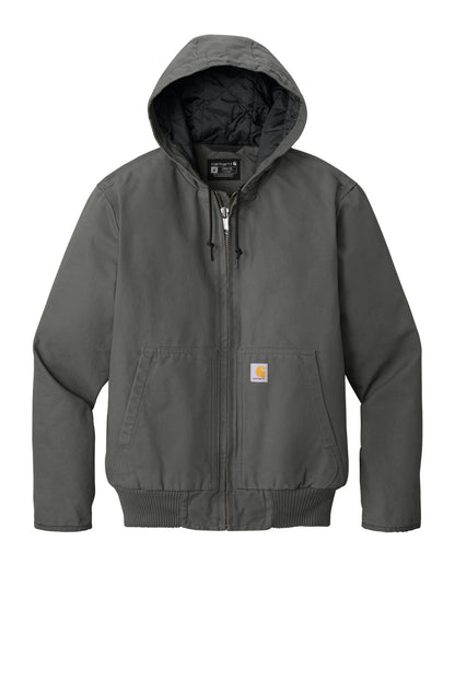 Front View of Gravel Carhartt Washed Duck Active Jac. CT104050