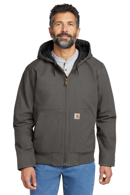 Front View of Gravel Carhartt Washed Duck Active Jac. CT104050