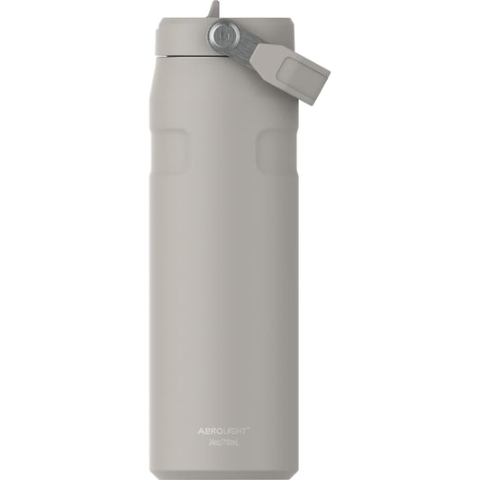 Front View of Gray Stanley IceFlow Aerolight Flip Straw 24oz plain