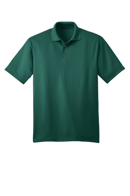 Front View of Green Glen Port Authority Performance Fine Jacquard Polo. K528