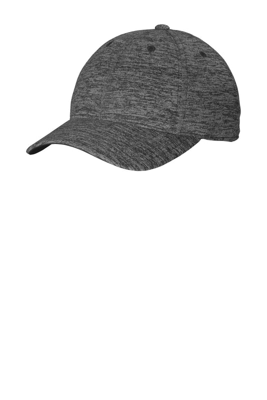Front View of Grey-Black Ele Sport-Tek PosiCharge Electric Heather Cap. STC34