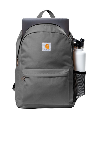 Front View of Grey Carhartt Canvas Backpack. CT89241804