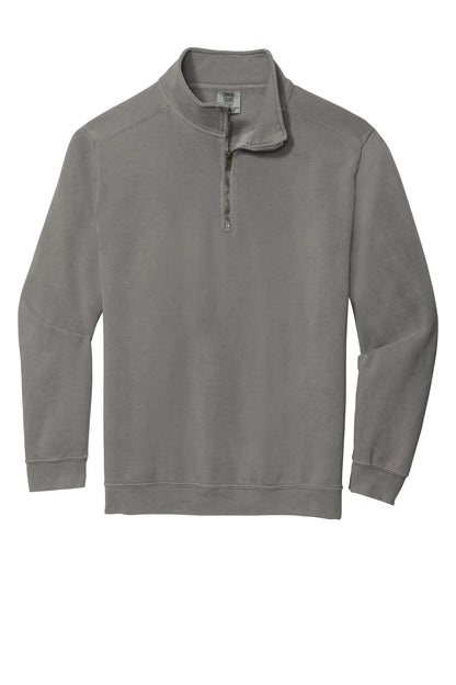 Front View of Grey COMFORT COLORS Ring Spun 1/4-Zip Sweatshirt. 1580