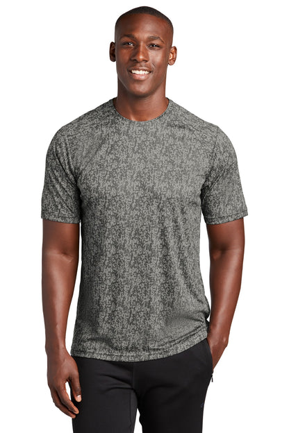 Front View of Grey Concrete Sport-Tek Digi Camo Tee. ST460