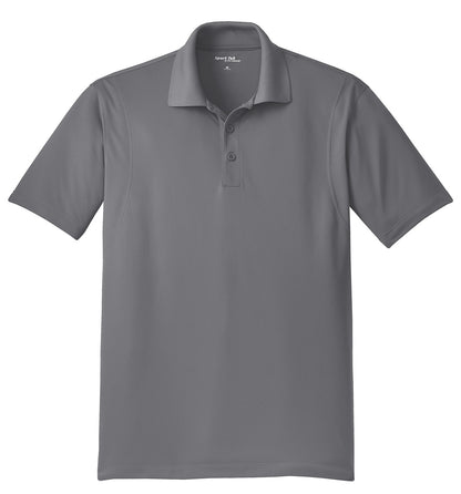 Front View of Grey Concrete Sport-Tek Tall Micropique Sport-Wick Polo. TST650
