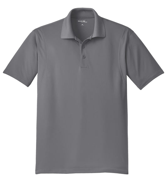 Front View of Grey Concrete Sport-Tek Tall Micropique Sport-Wick Polo. TST650