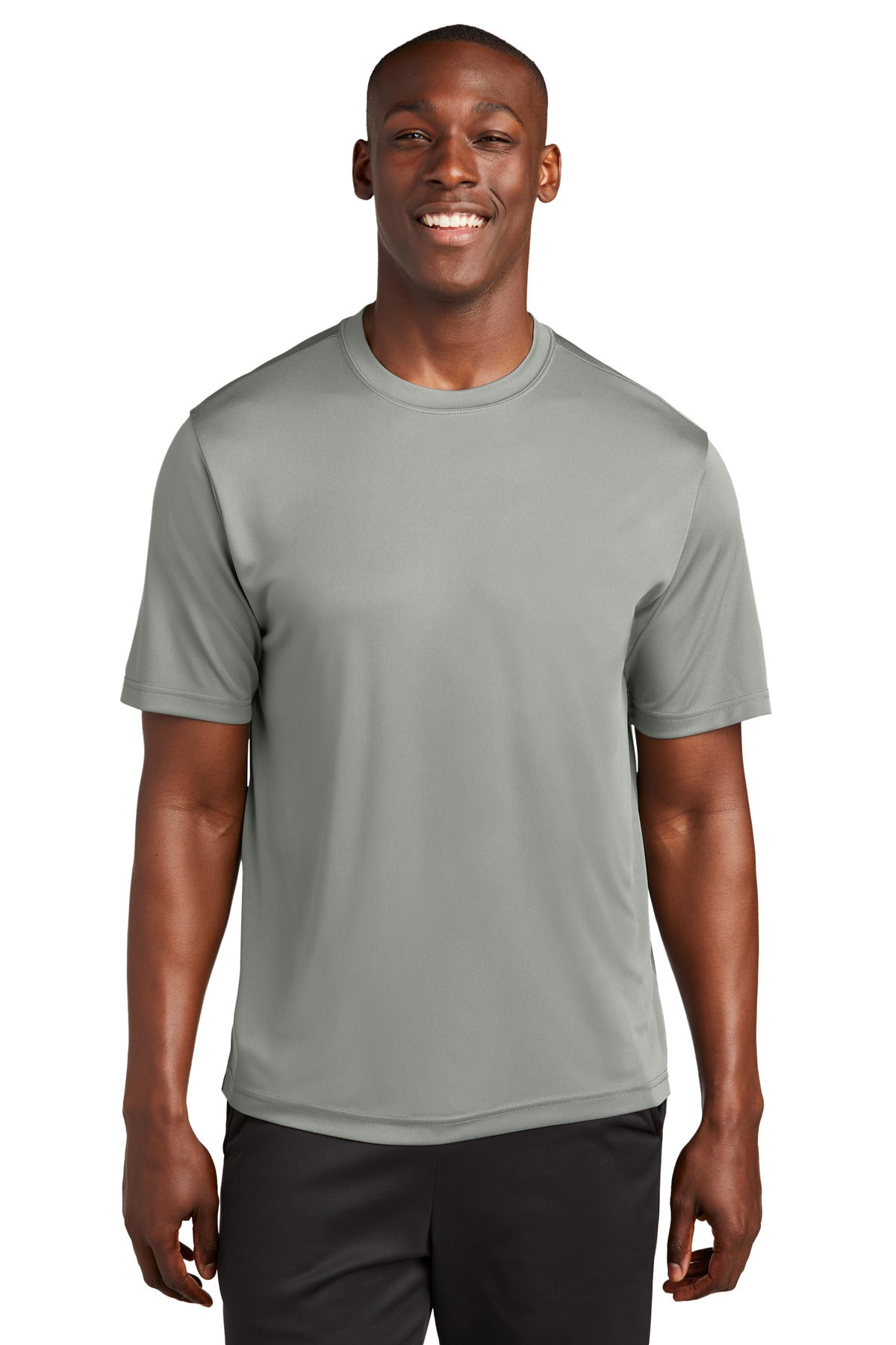 Front View of Grey Concrete Sport-Tek Tall PosiCharge Competitor Tee. TST350