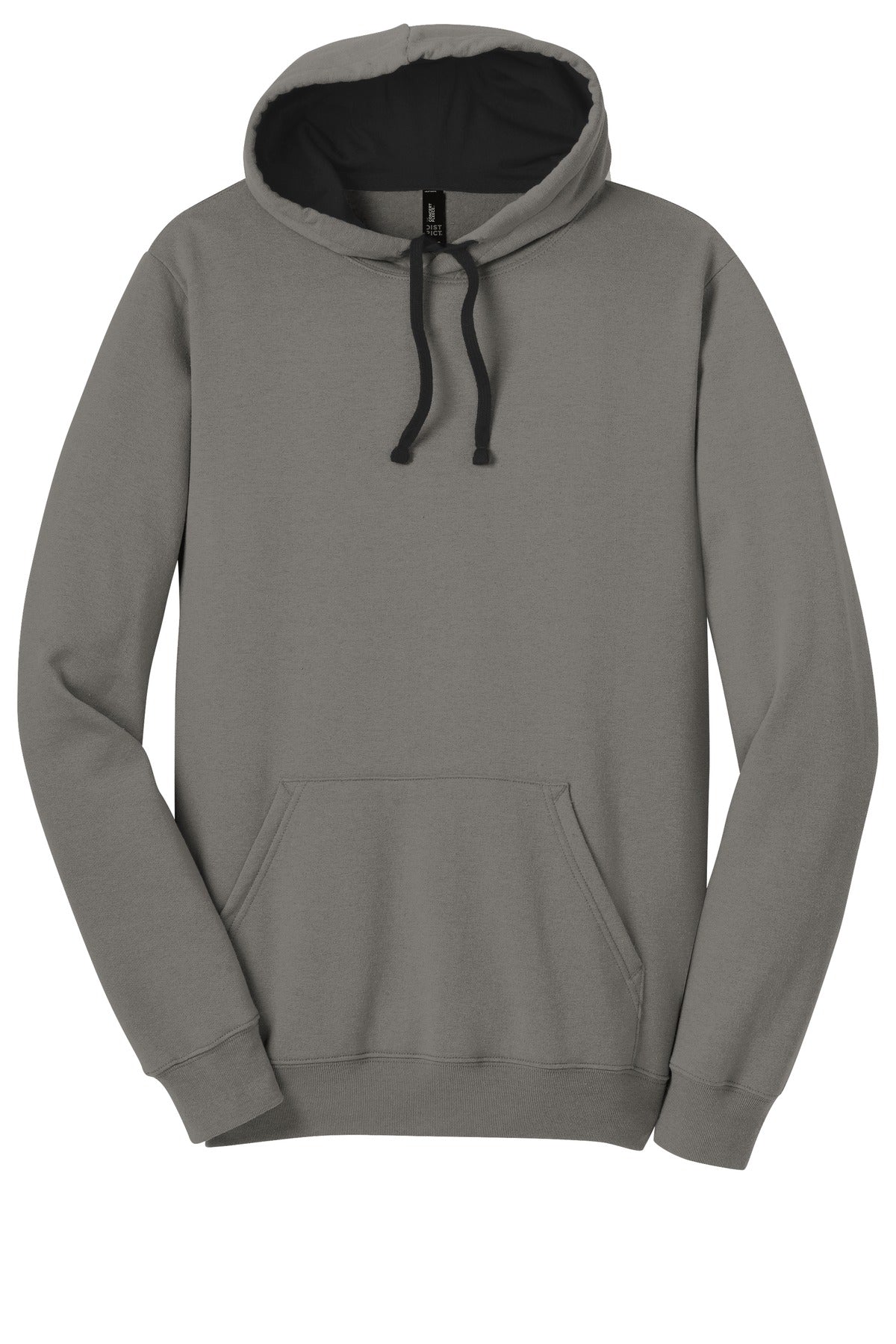 Front View of Grey District The Concert Fleece Hoodie. DT810