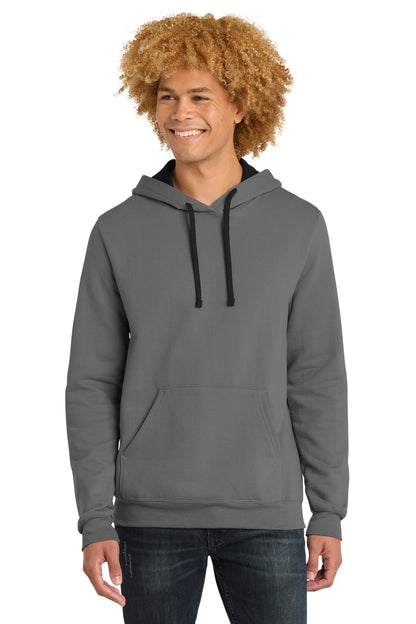 Front View of Grey District The Concert Fleece Hoodie. DT810