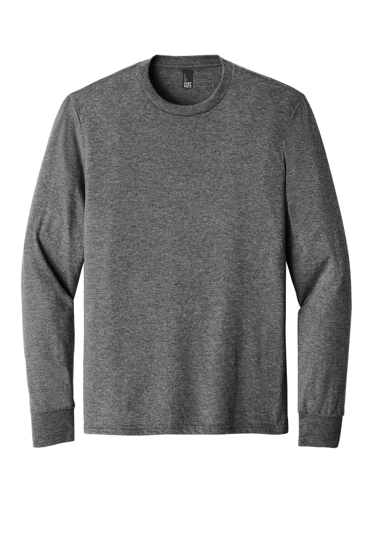 Front View of Grey Frost District Perfect Tri Long Sleeve Tee . DM132