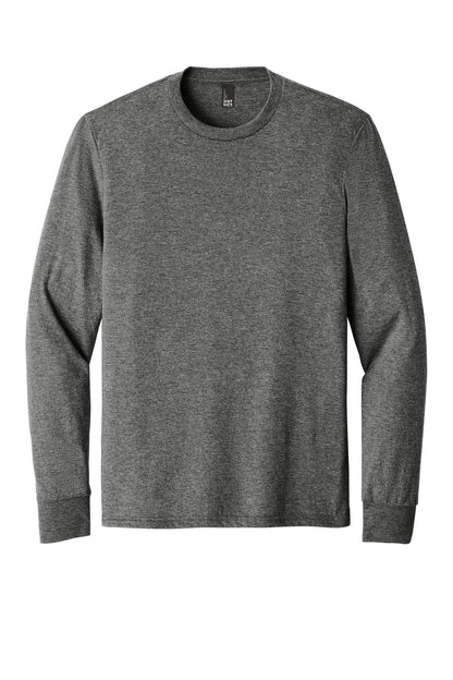 Front View of Grey Frost District Perfect Tri Long Sleeve Tee . DM132