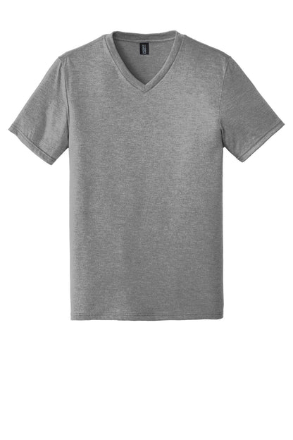 Front View of Grey Frost District Perfect Tri V-Neck Tee. DT1350