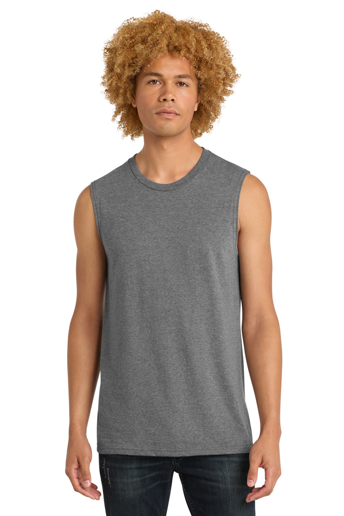 Front View of Grey Frost District V.I.T Muscle Tank DT6300