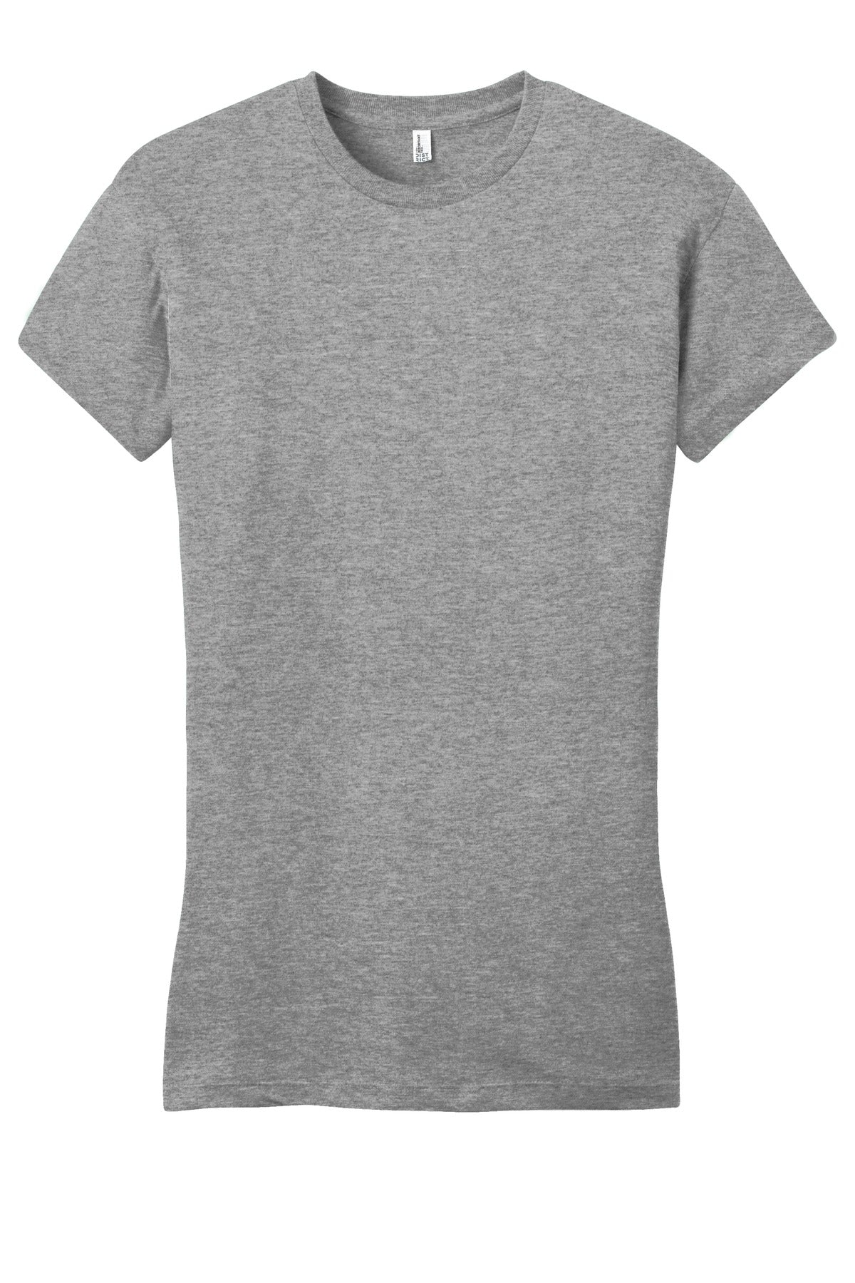 Front View of Grey Frost District Women's Fitted Very Important Tee . DT6001