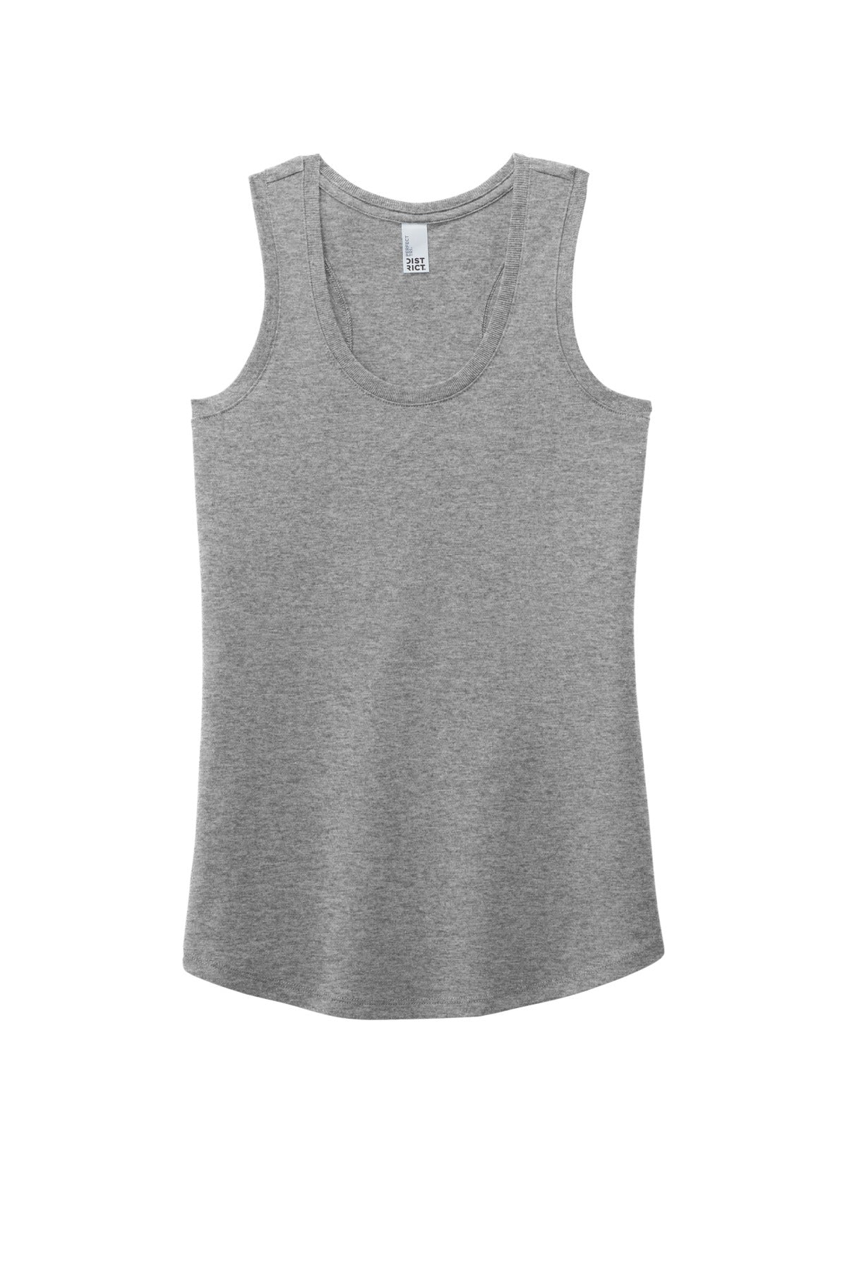 Front View of Grey Frost District Women's Perfect Tri Racerback Tank. DM138L