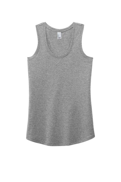 Front View of Grey Frost District Women's Perfect Tri Racerback Tank. DM138L