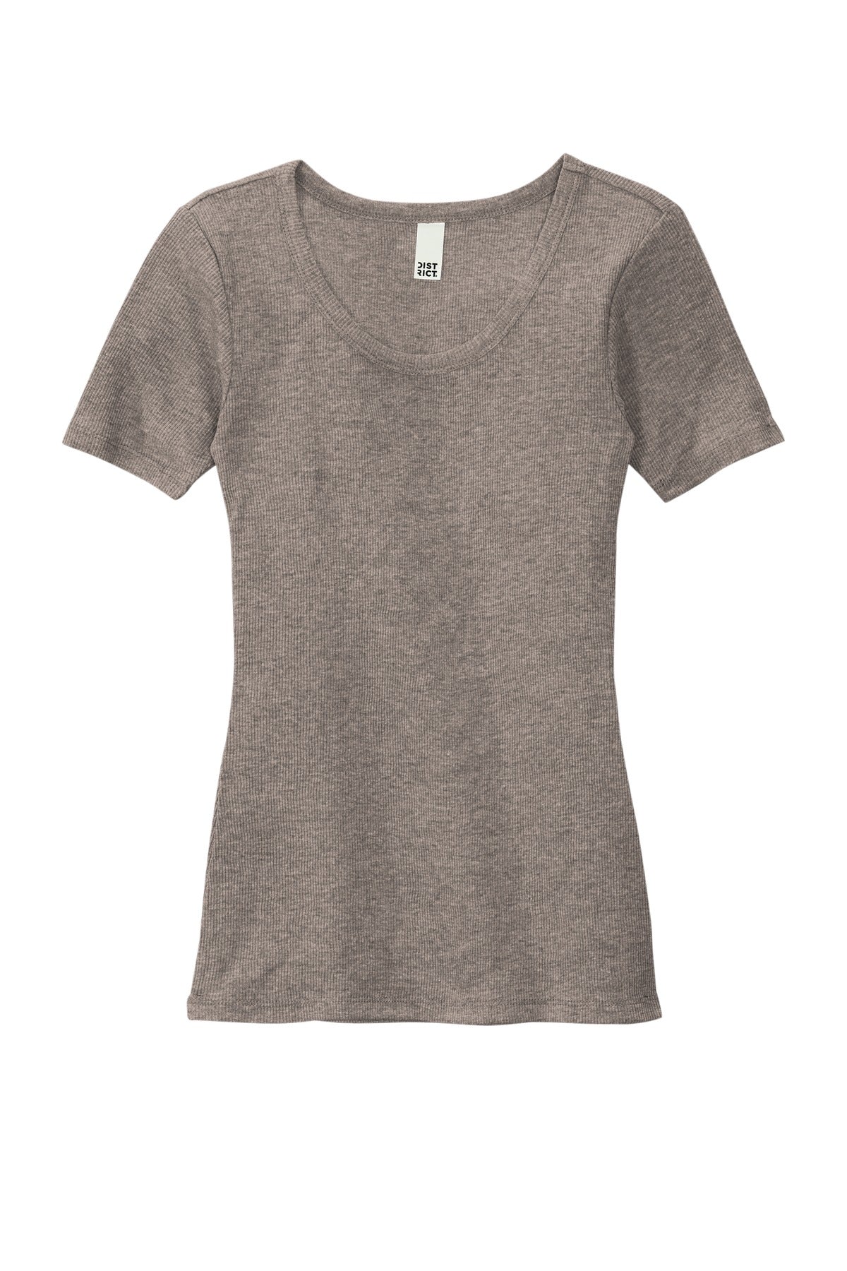 Front View of Grey Frost District Women's V.I.T. Rib Scoop Neck Tee DT6020