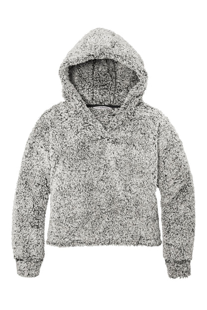 Front View of Grey Heather Port Authority Women's Cozy Fleece Hoodie. L132
