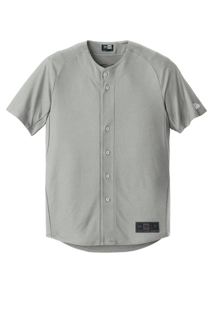 Front View of Grey New Era Diamond Era Full-Button Jersey. NEA220