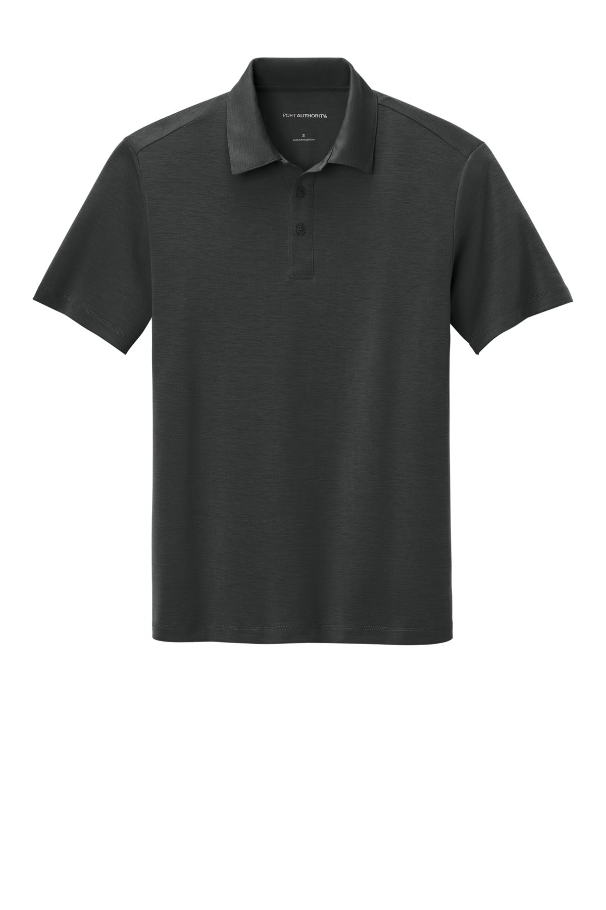 Front View of Grey Smoke Port Authority Cotton Touch Performance Polo. K568