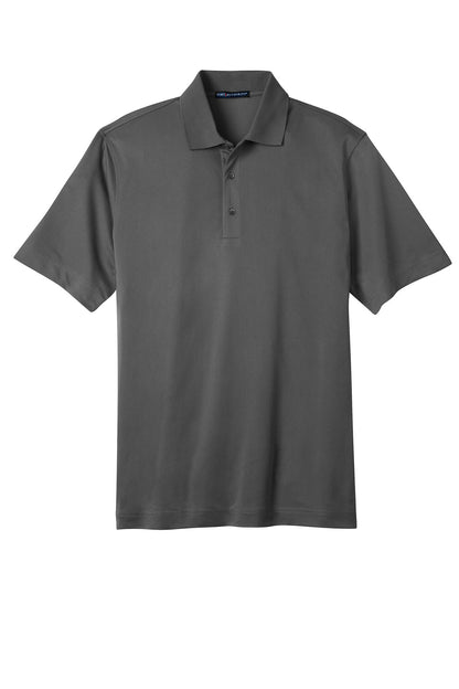 Front View of Grey Smoke Port Authority Tall Tech Pique Polo. TLK527