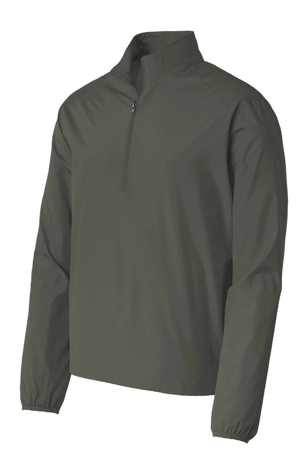 Front View of Grey Steel Port Authority Zephyr 1/2-Zip Pullover. J343