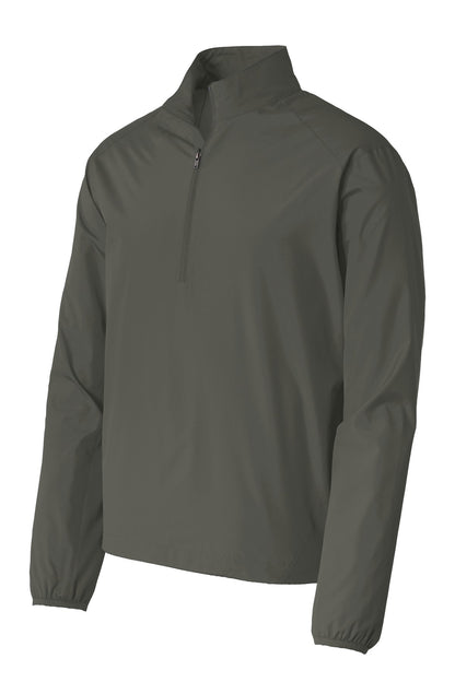 Front View of Grey Steel Port Authority Zephyr 1/2-Zip Pullover. J343