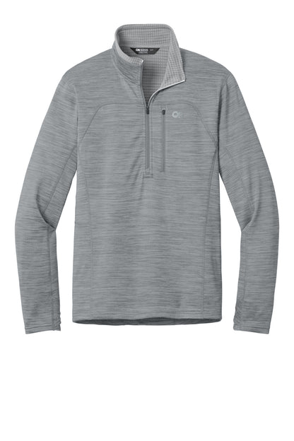 Front View of GreyHthr LIMITED EDITION Outdoor Research Tech Grid 1/4-Zip Fleece OR322267