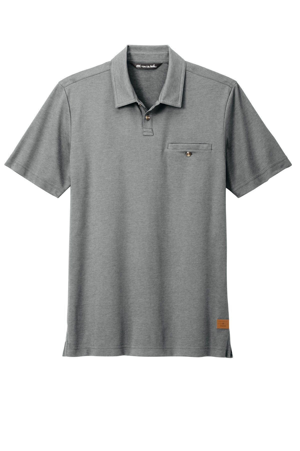 Front View of GreyHthr TravisMathew Sunsetters Pocket Polo TM1MZ344