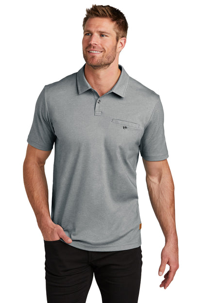 Front View of GreyHthr TravisMathew Sunsetters Pocket Polo TM1MZ344