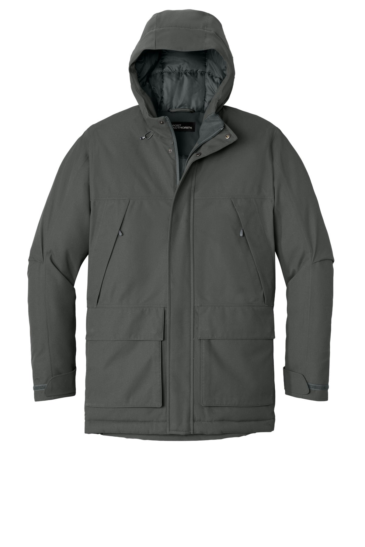 Front View of GreySmoke Port Authority Latitude Waterproof Heavyweight Parka J363