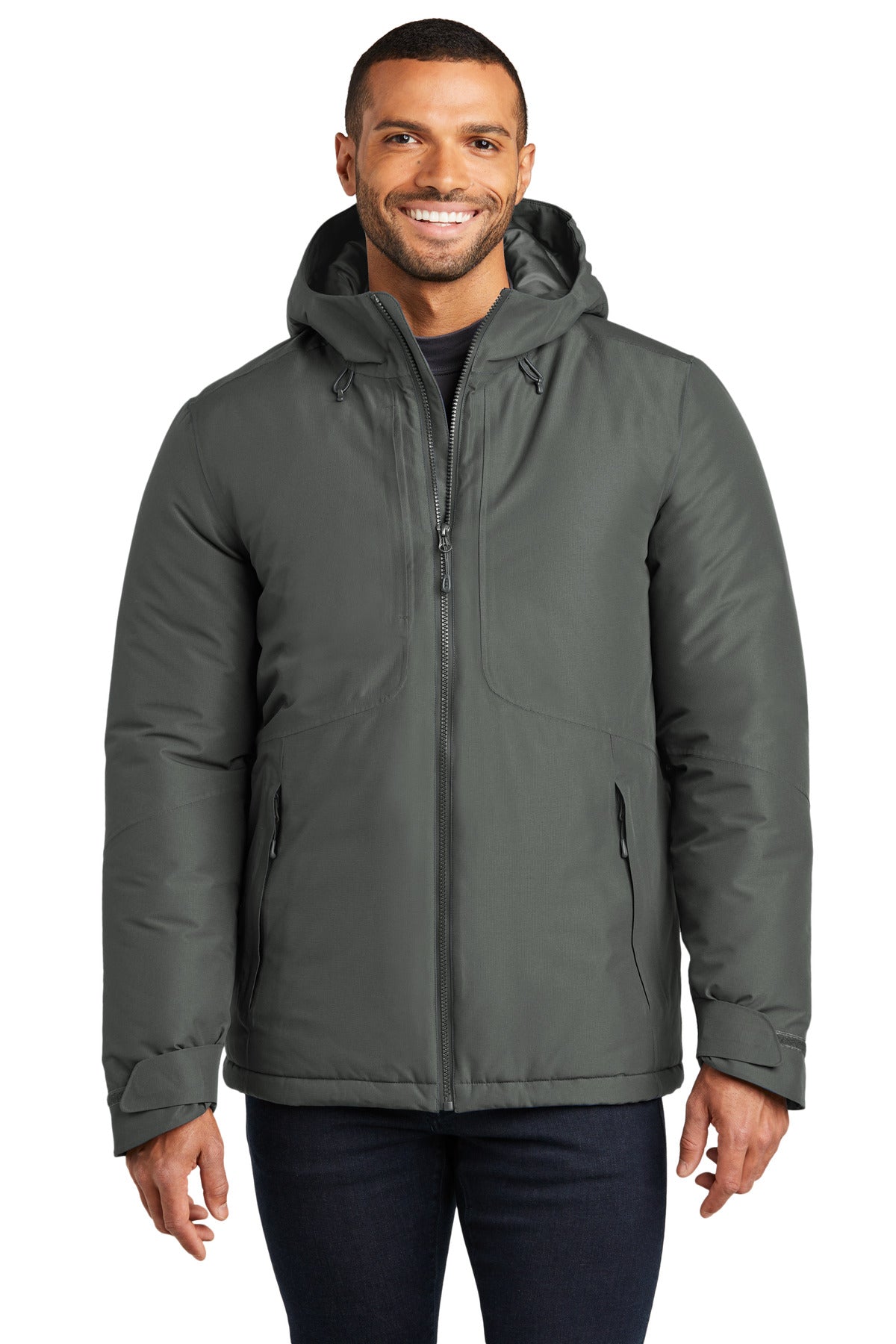 Front View of GreySmoke Port Authority Venture Waterproof Insulated Jacket J362