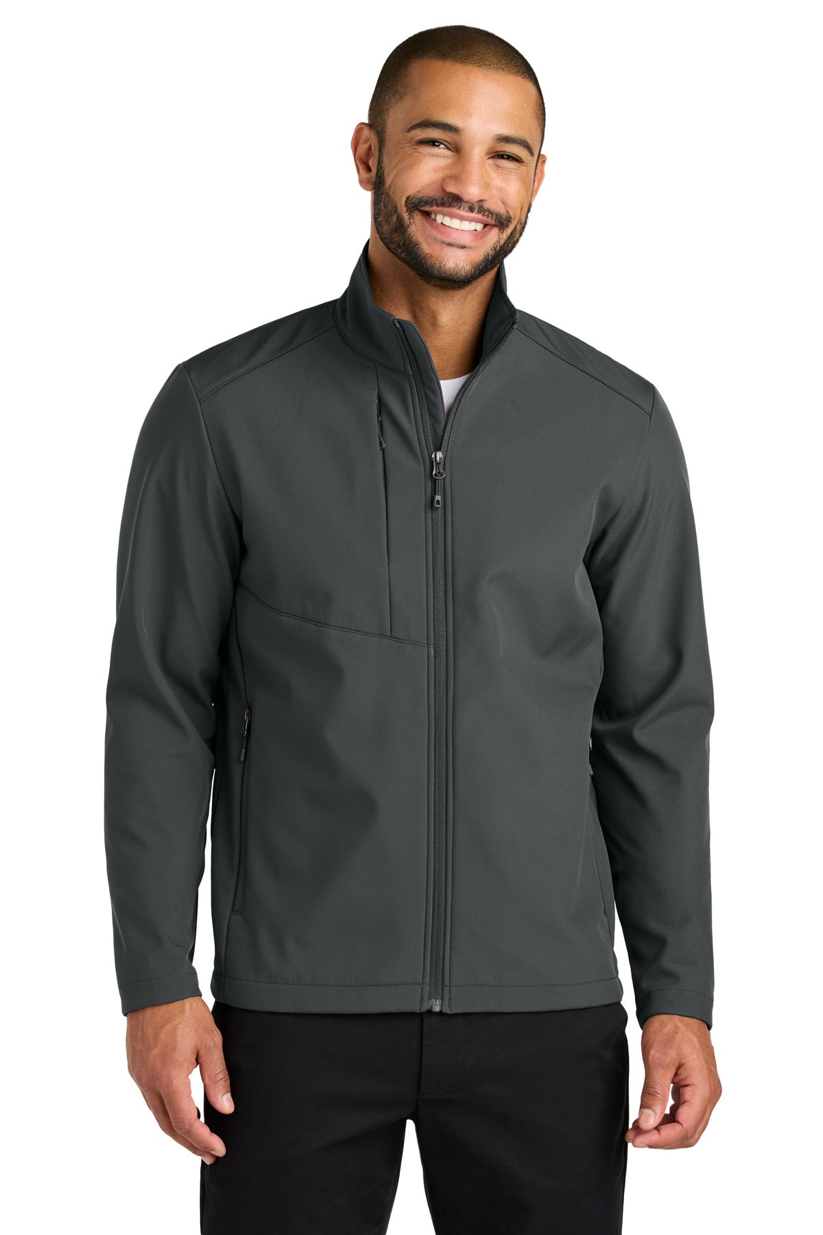 Front View of GreySteel Port Authority C-FREE Core Soft Shell J720