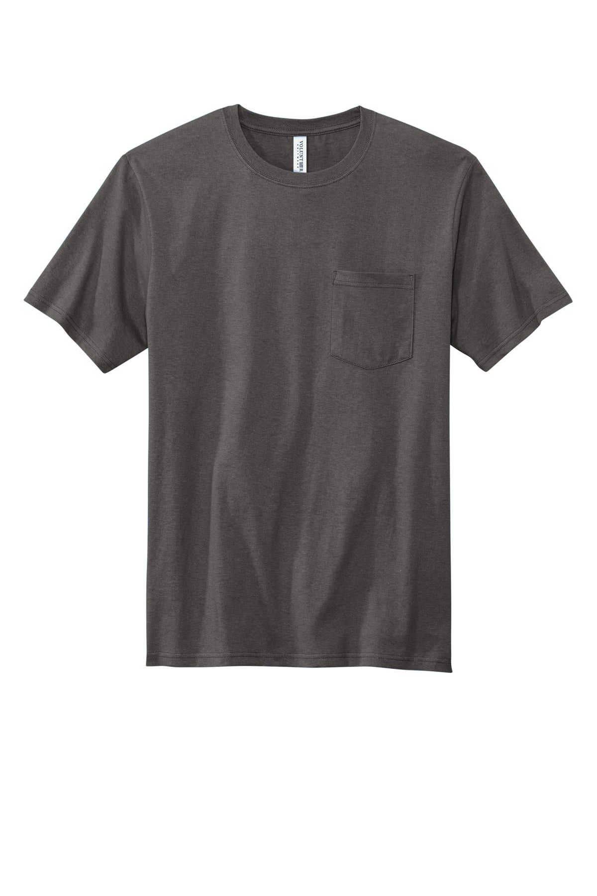 Front View of GreySteel Volunteer Knitwear All-American Pocket Tee VL100P