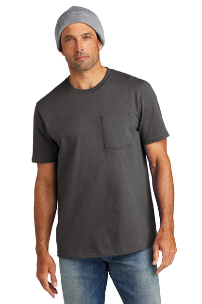 Front View of GreySteel Volunteer Knitwear All-American Pocket Tee VL100P